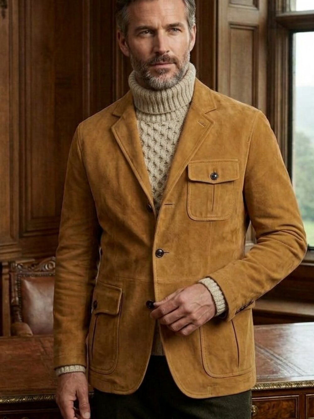 Polo Ralph Lauren Reindeer Leather Suede Sample Sport Coat Blazer Jacket 40R